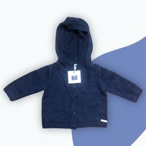 Janie and Jack Navy Blue Hooded Cardigan Sz. 3-6m